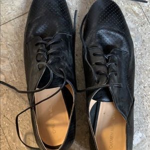 Black leather lace-ups